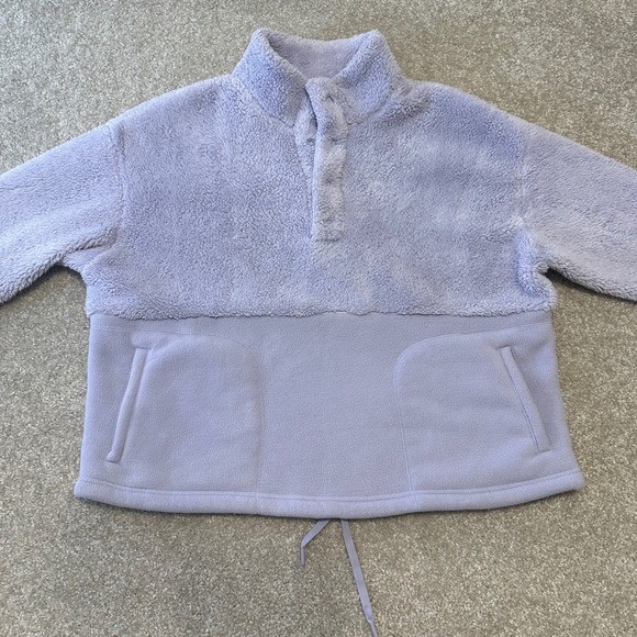 All in Motion Womens Fleece Pullover Sweatshirt Lavender 3/4 snap No size tag - Picture 2 of 8